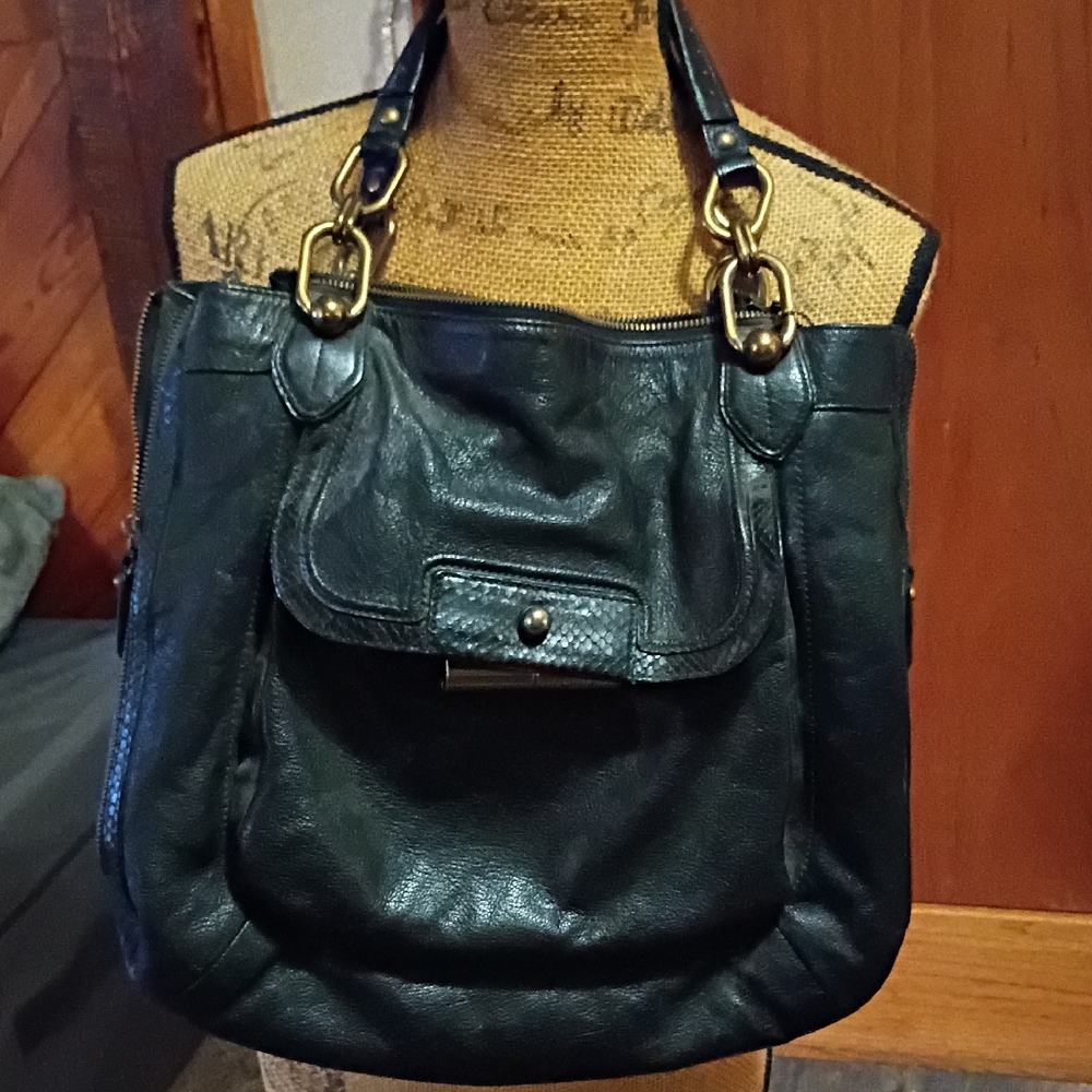 Coach Black Leather Shoulder Bag